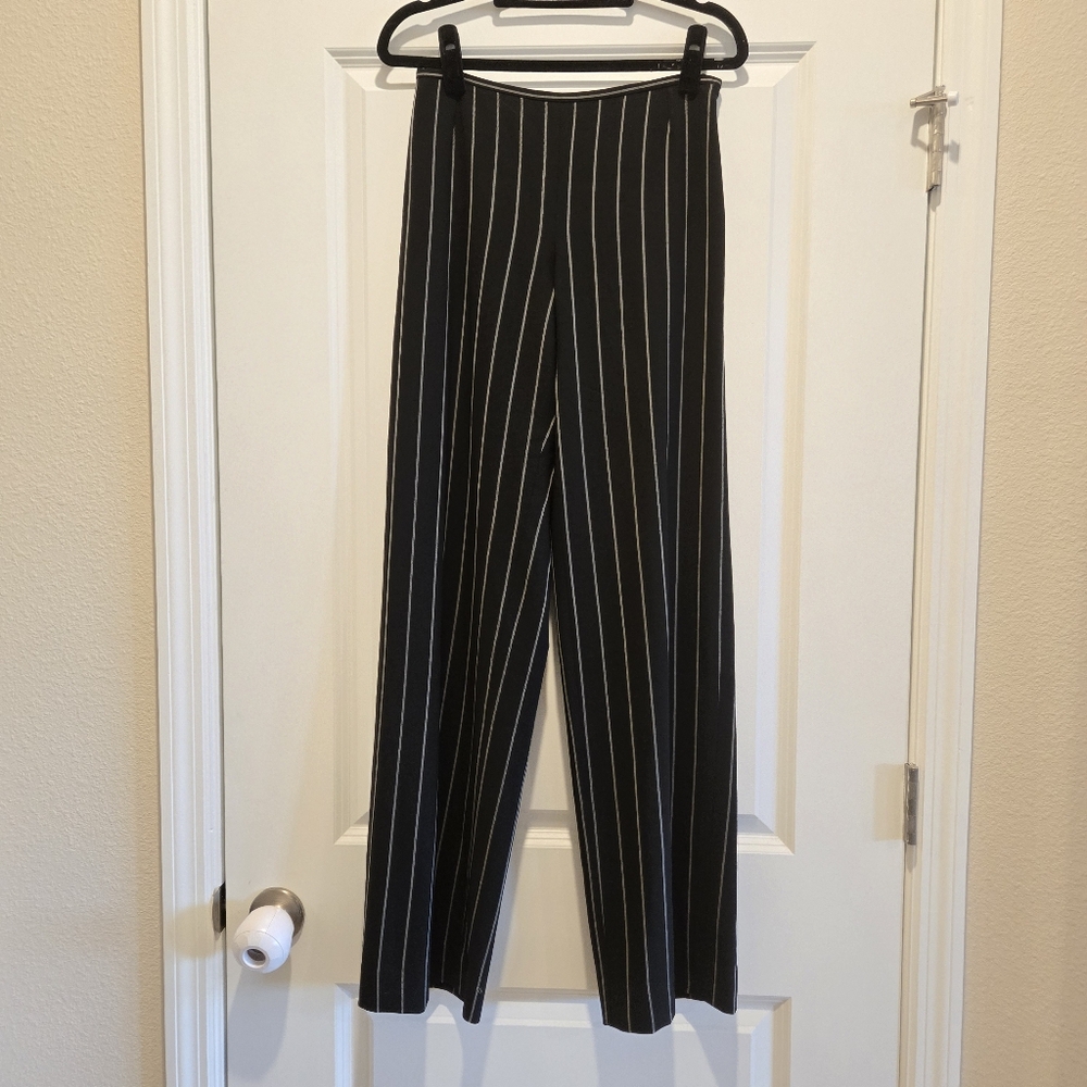 Armani Collezioni Pinstripe Wide Leg Pant, Size Small, COA Included - Picture 2 of 7